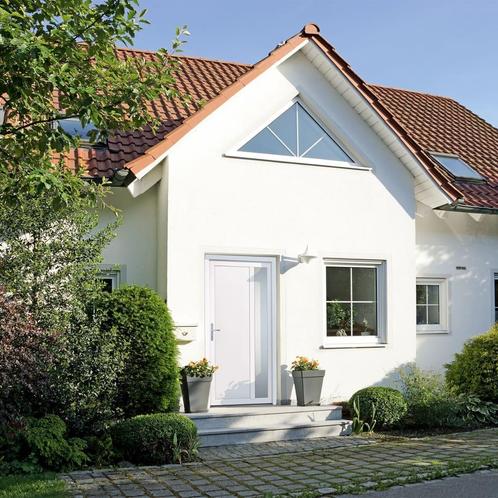 vidaXL Voordeur 98x208 cm PVC wit, Doe-het-zelf en Bouw, Deuren en Vliegenramen, Nieuw, Verzenden