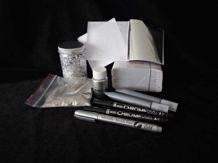 Werkgereedschap (500) - Silver Leaf Sheets+ bonus, Antiek en Kunst, Curiosa en Brocante