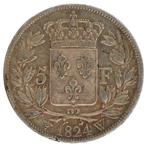 Frankrijk. Louis XVIII. 5 Francs 1824-W, Lille  (Zonder, Postzegels en Munten