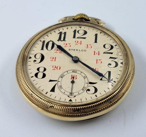 Haste Buren - Steel-Co Spoorweg Zakhorloge - 1900-1949, Handtassen en Accessoires, Horloges | Heren