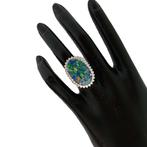 Bague - 18 carats Or blanc Opale - Diamant - Bague en opale, Handtassen en Accessoires, Ringen, Nieuw
