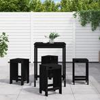 vidaXL 5-delige Barset massief grenenhout zwart, Tuin en Terras, Tuinsets en Loungesets, Verzenden, Nieuw