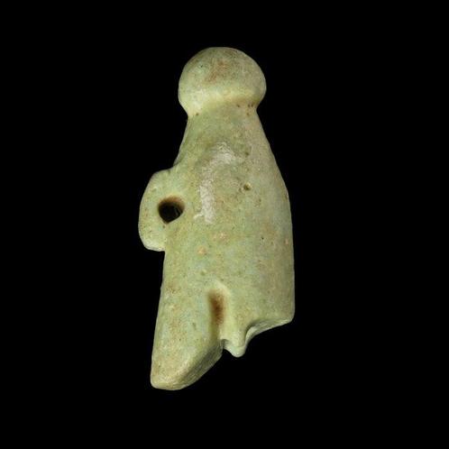 Oude Egypte, late periode Faience Witte Kroon Amulet, Verzamelen, Mineralen en Fossielen