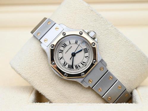 Cartier Santos Ref. 187903 Year 2000s (Box), Handtassen en Accessoires, Horloges | Dames, Goud, Zo goed als nieuw, Goud, Overige merken