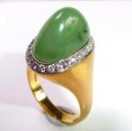 Schoeffel - Ring - 18 karaat Geel goud Jade - Diamant