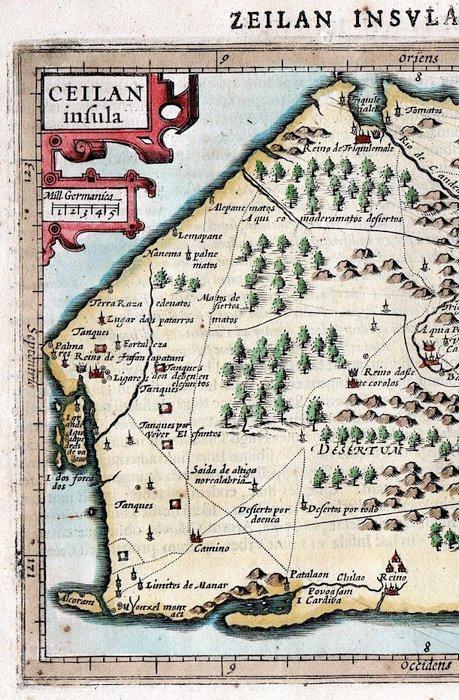 Asie - Sri Lanka; J. Hondius / Mercator - Ceilan Insula -, Boeken, Atlassen en Landkaarten