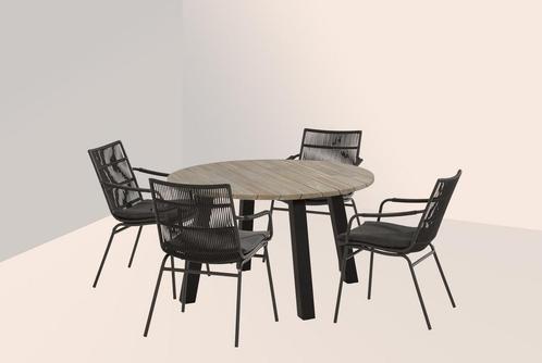 Taste by 4 Seasons Wave dining set antraciet met Derby tafel, Jardin & Terrasse, Ensembles de jardin