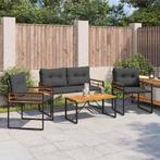 vidaXL Buitenmeubels set met kussen 4 pcs Middelgrijs, Tuin en Terras, Verzenden, Nieuw