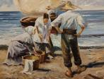 Gil Mateu (XX) - Recogiendo la pesca en la playa