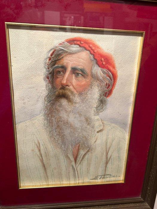 Antonio Enrico Fiorentino (1894-1962) - Vecchio Pescatore, Antiek en Kunst, Kunst | Schilderijen | Klassiek