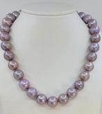Halsketting Zilver, Grote 13x15mm paarse Edison parels, Handtassen en Accessoires, Nieuw