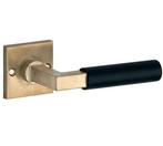 Deurklink op ongeveerd rozet Bauhaus ebben messing antiek, Nieuw, Overige materialen, Klink of Kruk