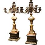 Candélabre Grande taille, style empire (2) - Bronze, Marbre