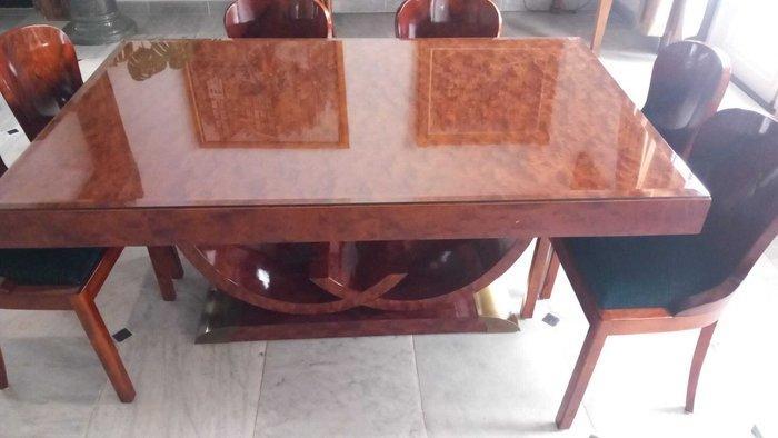 Table à manger (7) - Bois de noyer avec placage - Coin repas, Antiek en Kunst, Kunst | Designobjecten