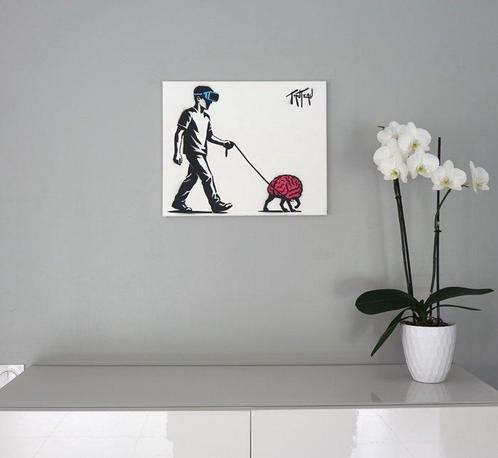 Truteau (1970) - Brain on a Leash, Antiek en Kunst, Kunst | Schilderijen | Modern