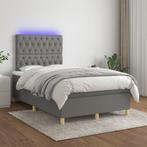 vidaXL Boxspring met matras en LED stof donkergrijs 120x200, Huis en Inrichting, Verzenden, Nieuw