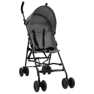 vidaXL Kinderbuggy staal lichtgrijs en zwart, Kinderen en Baby's, Verzenden, Nieuw