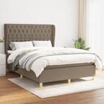 vidaXL Boxspring met matras stof taupe 140x200 cm, Huis en Inrichting, Slaapkamer | Bedden, Verzenden, Nieuw