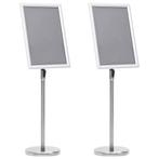 vidaXL A3 Pedestal Posterstands 2 stuks Zilver Aluminium, Verzenden, Nieuw in verpakking