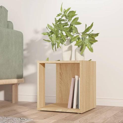 vidaXL Bijzettafel 33x33x34,5 cm bewerkt hout sonoma, Huis en Inrichting, Kasten | Overige, Nieuw, Verzenden