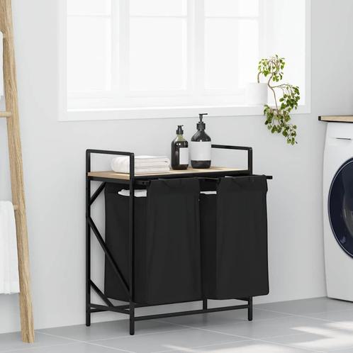 vidaXL Wasmand 2 vakken met plank sonoma eikenkleurig, Huis en Inrichting, Woonaccessoires | Overige, Nieuw, Verzenden
