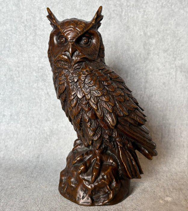 Beeld, Uil - 20 cm - Brons, Antiek en Kunst, Curiosa en Brocante