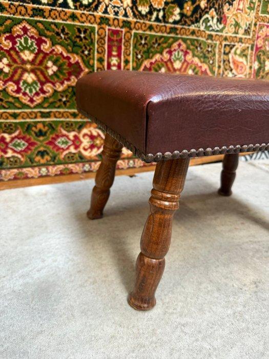 Repose-pied - Bois, Cuir, Antiek en Kunst, Curiosa en Brocante