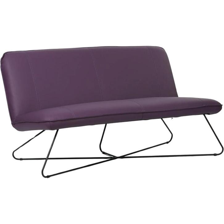 Smile - Toledo leer Paars, Huis en Inrichting, Zetels | Zetels, Minder dan 150 cm, 75 tot 100 cm, Rechte bank, Nieuw, Leer, Ophalen of Verzenden