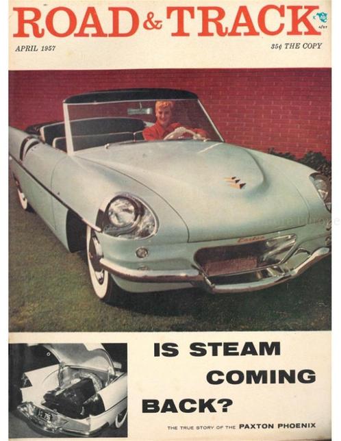 1957 ROAD AND TRACK MAGAZINE APRIL ENGELS, Boeken, Auto's | Folders en Tijdschriften