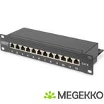 Digitus CAT 6, Cl. E patchpaneel 1U zwart 12x RJ-45, Verzenden, Nieuw