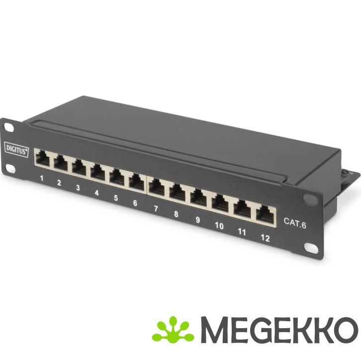 Digitus CAT 6, Cl. E patchpaneel 1U zwart 12x RJ-45, Computers en Software, Netwerk switches, Nieuw, Verzenden