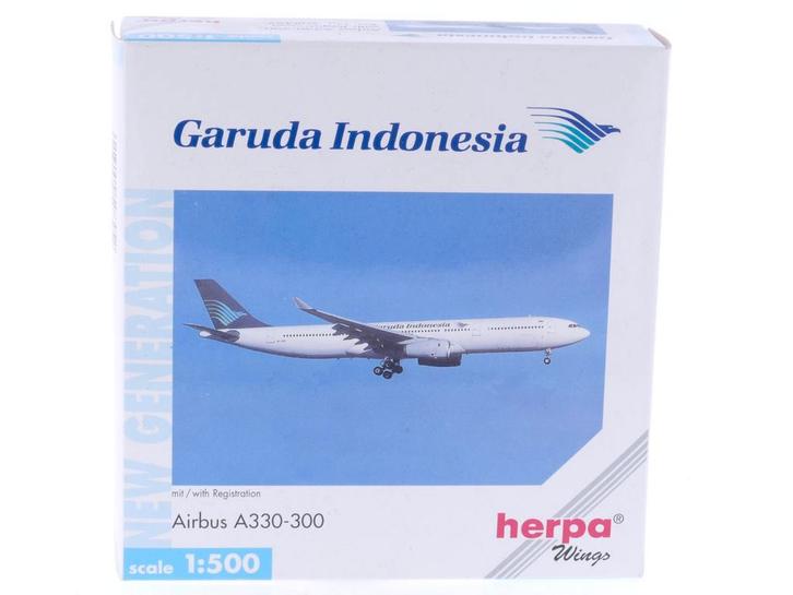 Schaal 1:500 Herpa 508452 Garuda Indonesia Airbus A330-30..., Hobby en Vrije tijd, Modelbouw | Vliegtuigen en Helikopters, Zo goed als nieuw