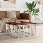 vidaXL Salontafel roestvrij staal en massief gerecycled hout, Huis en Inrichting, Tafels | Salontafels, Verzenden, Nieuw
