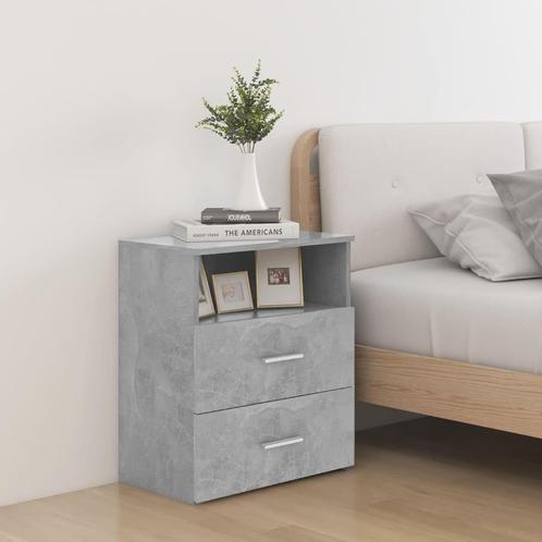 vidaXL Nachtkastjes 2 st 50x32x60 cm betongrijs, Maison & Meubles, Chambre à coucher | Tables de chevet, Envoi