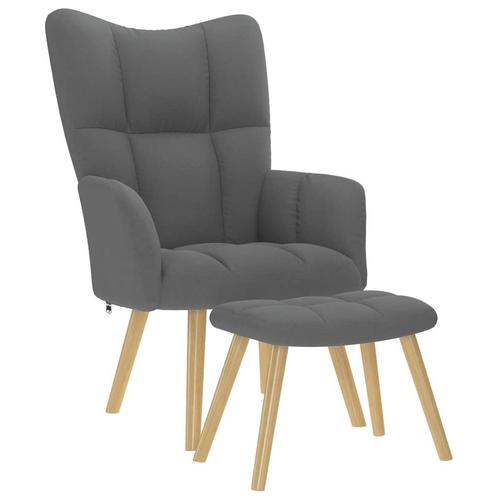 vidaXL Relaxstoel met voetenbank stof donkergrijs, Huis en Inrichting, Fauteuils, Nieuw, Verzenden