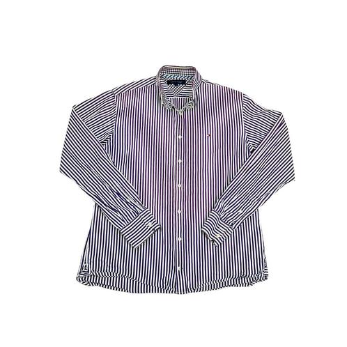 Vintage Tommy Hilfiger paars wit Striped maat S, Vêtements | Hommes, Chemises, Enlèvement ou Envoi