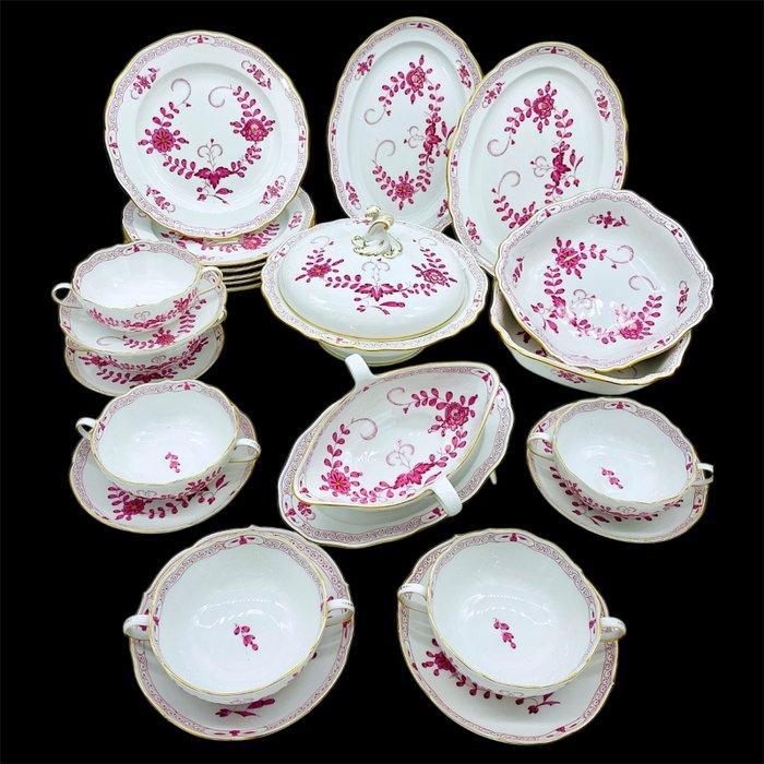 Meissen - Eetservies voor 6 (29) - Indisch Purpur Leicht -, Antiek en Kunst, Antiek | Meubels | Tafels
