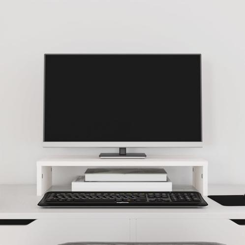 vidaXL Monitorstandaard 50x27x10 cm massief grenenhout wit, Computers en Software, Overige Computers en Software, Nieuw, Verzenden