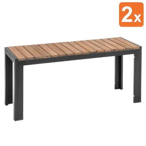 Banken | Hout/Staal | Hout (Acacia) | Zwart Frame |, Zakelijke goederen, Horeca | Keukenapparatuur, Nieuw in verpakking, Verzenden