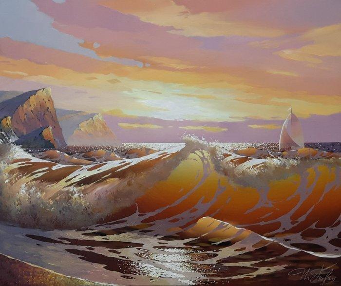 Ihor Tormin - Golden surf, Antiek en Kunst, Kunst | Schilderijen | Modern