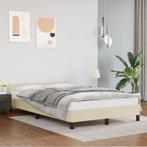 vidaXL Cadre de lit avec tête de lit Crème 120x200 cm, Maison & Meubles, Chambre à coucher | Lits, Neuf, Verzenden