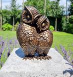 Beeldje - Cuddling owls - Brons