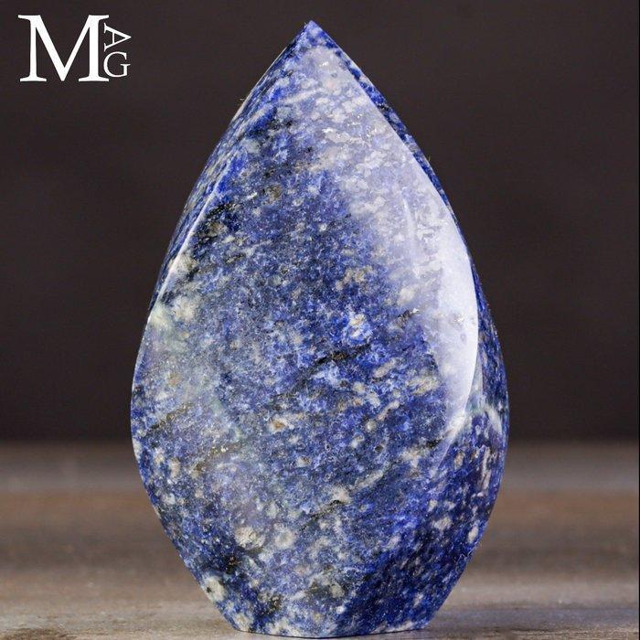 Handgesneden sodaliet vlam – Diepblauwe natuurlijke steen, Verzamelen, Mineralen en Fossielen