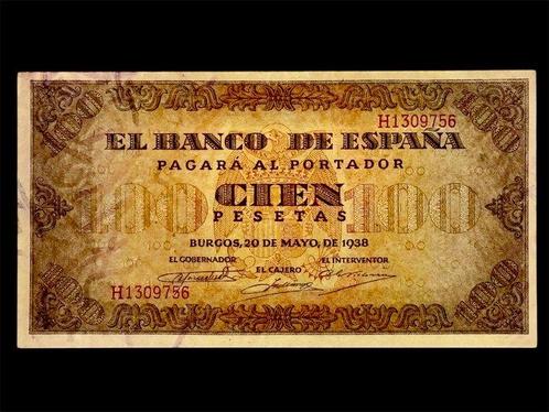 Spanje. - 100 Pesetas - 1938 - Burgos - (B205) - Pick 113, Postzegels en Munten, Munten | Europa | Niet-Euromunten
