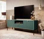 Meubella TV-Meubel Navil groen 150 cm goud, Huis en Inrichting, Overige materialen, Verzenden, 150 tot 200 cm, Nieuw