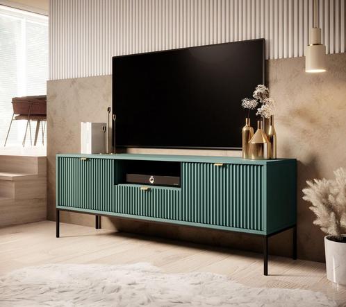 Meubella TV-Meubel Navil groen 150 cm goud, Huis en Inrichting, Kasten |Televisiemeubels, 25 tot 50 cm, Nieuw, Overige materialen