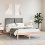 vidaXL Bedframe met Gevoerde Hoofdbord Lichtgrijs 120 x 190, Huis en Inrichting, Slaapkamer | Bedden, Verzenden, Nieuw