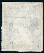 Suisse 1854 - Timbre de bordure de feuille 10 Rp bleu en