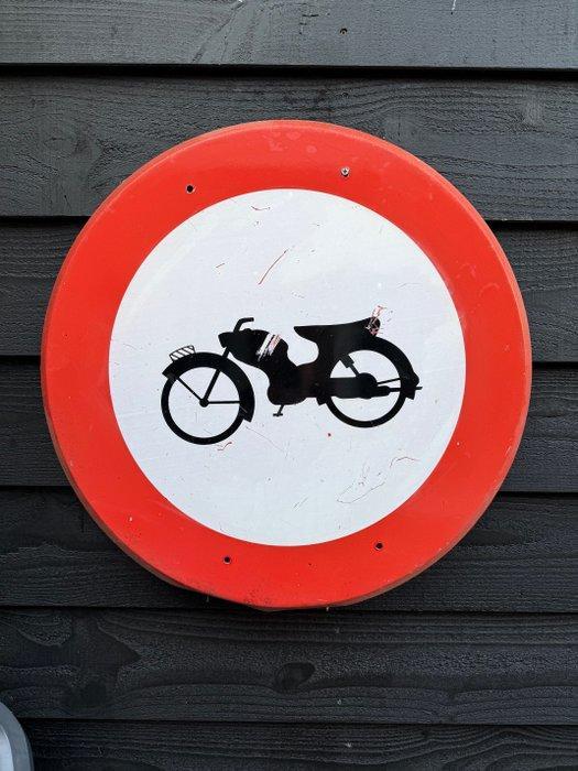 Vintage Nederlands verkeersbord – Motorfiets verboden (jaren, Antiek en Kunst, Antiek | Wandborden en Tegels