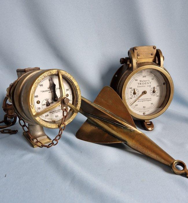 Sleeplog - Messing, Brons, Emaille, Glas - Walkers Trident, Antiek en Kunst, Curiosa en Brocante